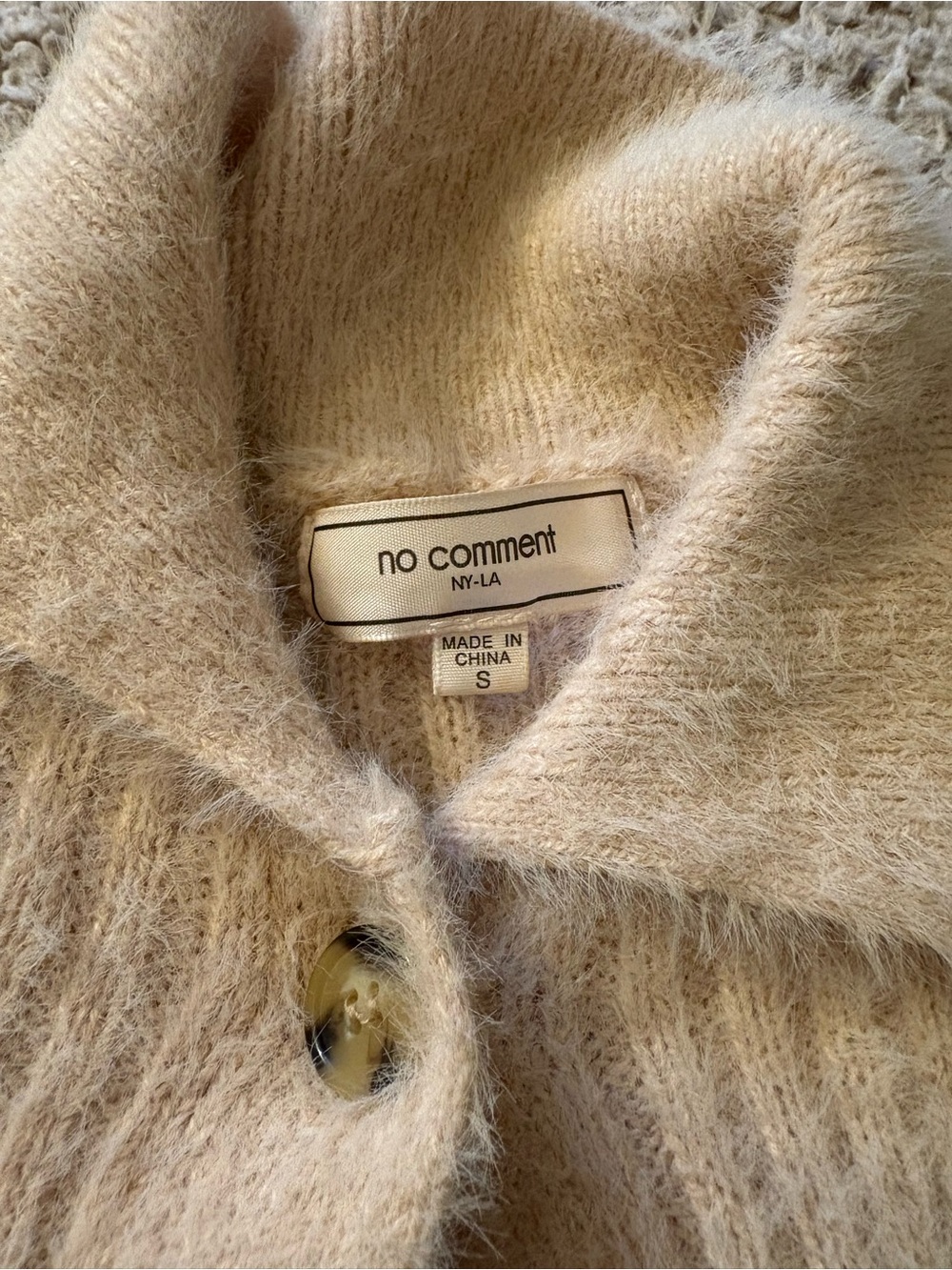 Cream Button Cardigan - Picture 3 of 4